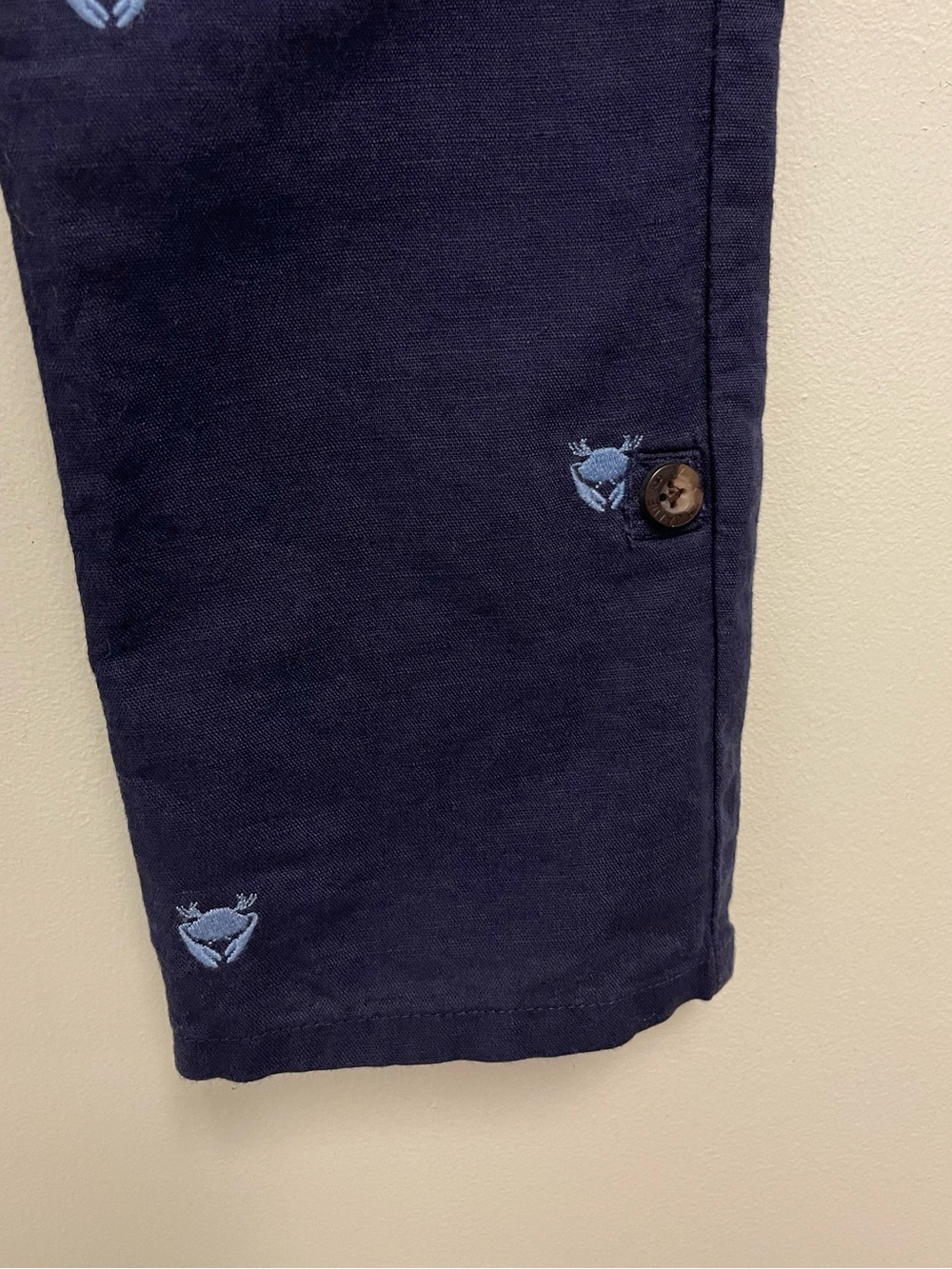 Janie and Jack Navy Pants with Light-Blue Crab Embroidery - Picture 7 of 7
